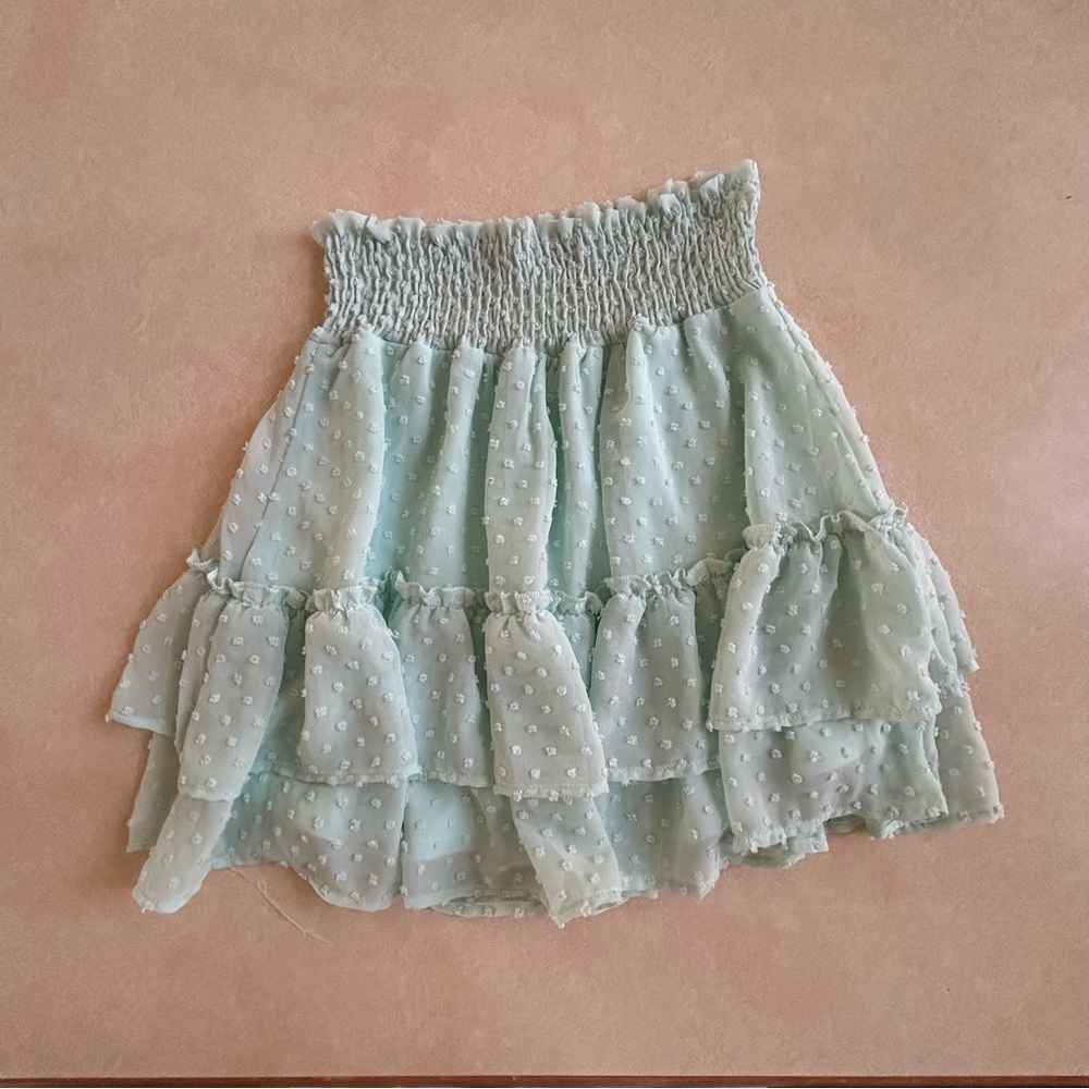Altar’d State Swiss Dot Tiered Mini Skirt S